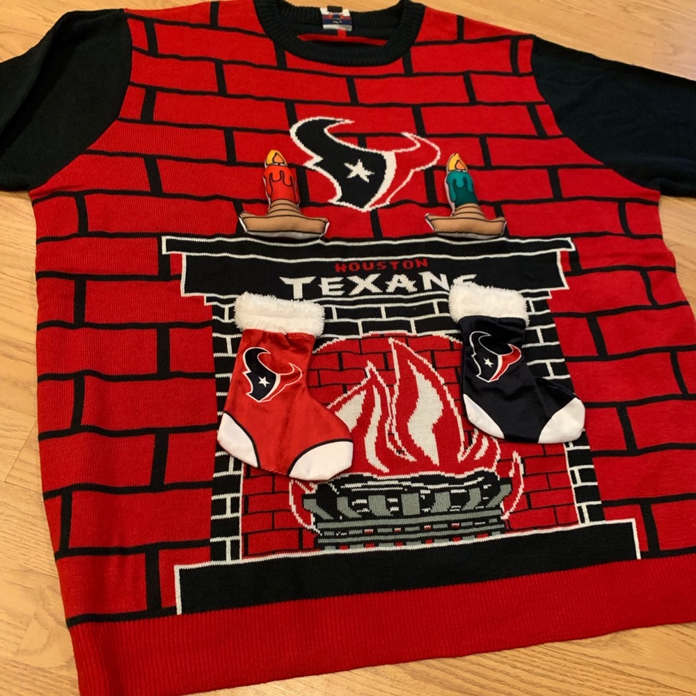 NWT Houston Texans ugly Christmas sweater
